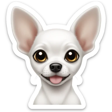 white chihuahua with black ears girl puppu sticker