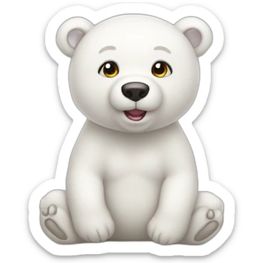 Cute white bear sticker