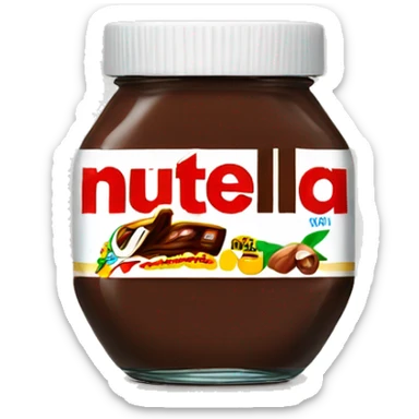 a opened jar of nutella sticker