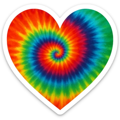 heart with a tie-dye swirl sticker