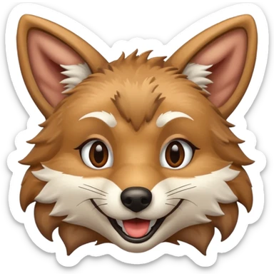 Happy Coyote face sticker