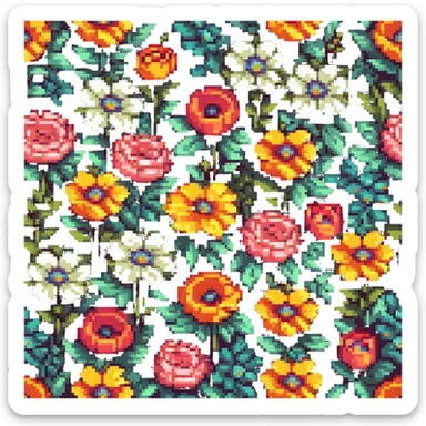 A bright floral bouquet, vibrant colors sticker