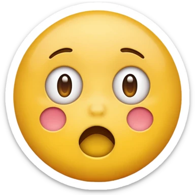 Blushing shock yellow emoji sticker