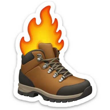 hiking boot on fire sticker
