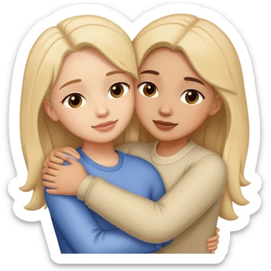 Girls hugging each other sticker