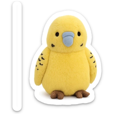 yellow budgie jellycat stuffed plush sticker