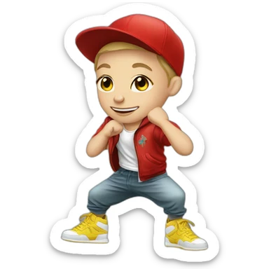russian kid hip hop break dancer sticker