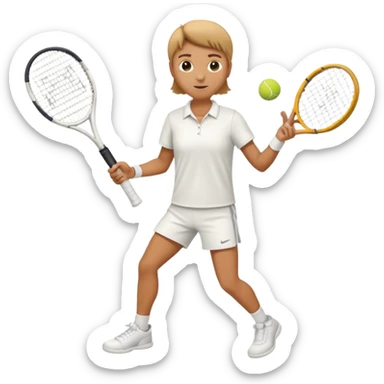 High resolution full body of a tennis player sticker