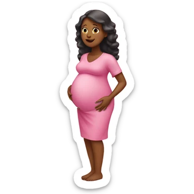 pink pregnant lady sticker
