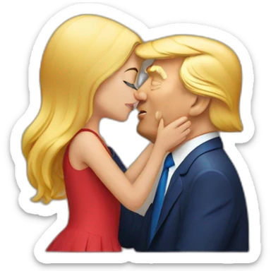 trump kissing his daughter, positivity, inclusiveness sticker