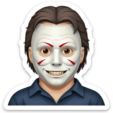 Micheal myers with a grin without red on his face sticker