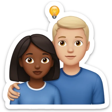 Couple in love black girl and white boy  sticker
