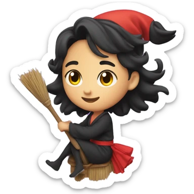 Kiki delivery services on her broom sticker