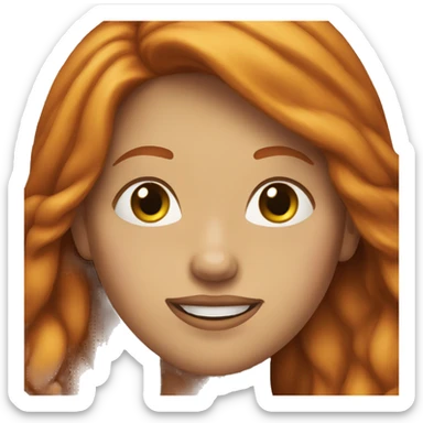 Female with long ginger hair funny face  sticker