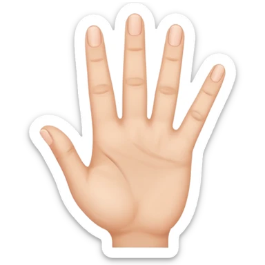 hand showing number four with fingers sticker