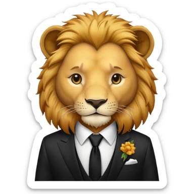 lion black tie sticker