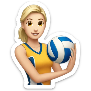 White  girl playing volleyball sticker