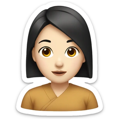 East Asian girl with black hair  sticker