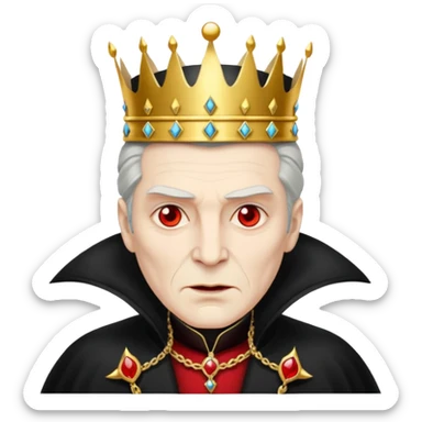 Vampire King, Elder vampire in royal black coat, wearing a crown, red eyes.
 sticker