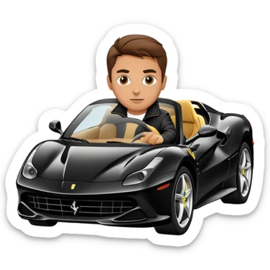 cool dude in black jacket drive a Ferrari  sticker
