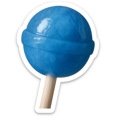 Change the lollipop color to blue in a realistic style, keep the background transparent. sticker