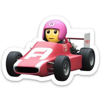 f1 racing car with Kirby eyes front view  sticker