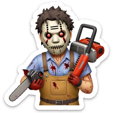 Leatherface with chainsaw sticker