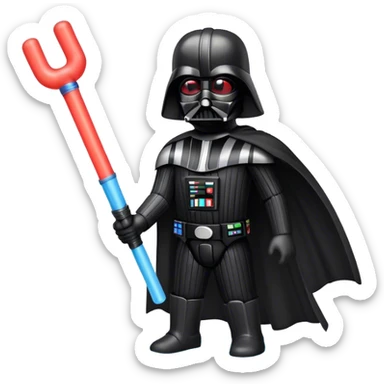 Darth Vader using a pool noodle lightsaber sticker