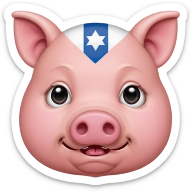 israeli pig with israel flags everywhere crying sticker