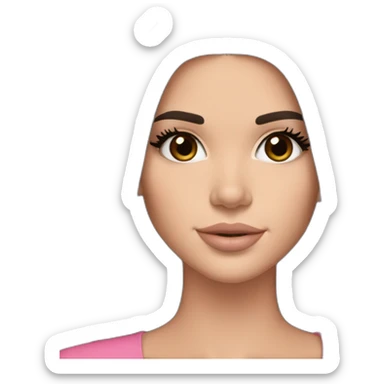 brunette Kendall Jenner with long hair holding pink iPad sticker