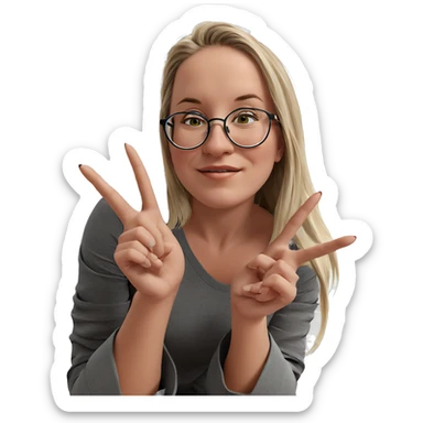 blonde girl with glasses indoors sticker