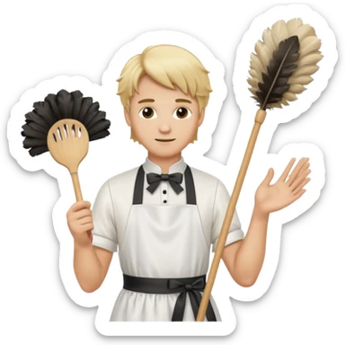 blond male maid sticker