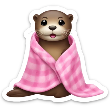 Otter with a pink blankey sticker