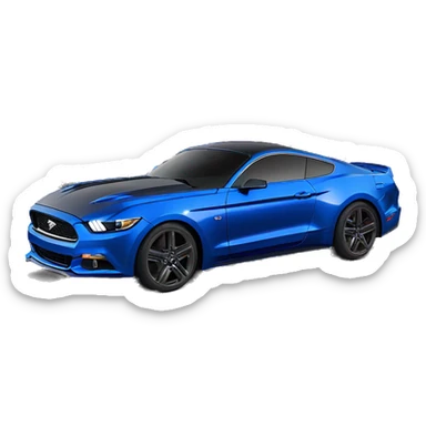 2017 ford mustang grapper blue with purple wheels sticker