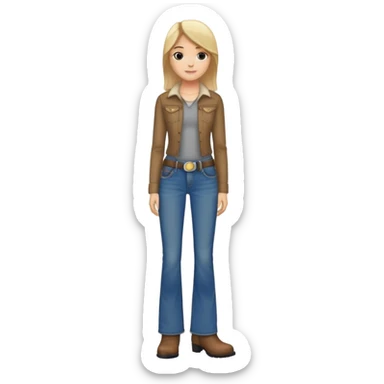 Lasagna person wear bootcut jeans and boots sticker