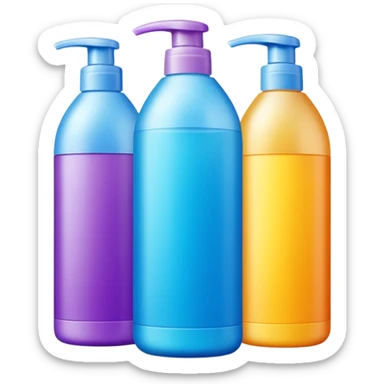 3 shampoo bottles  sticker