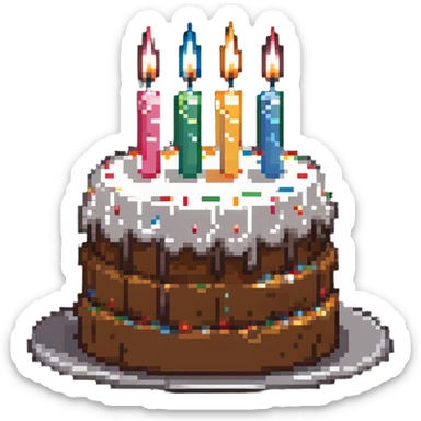 birthday cake with candles sticker
