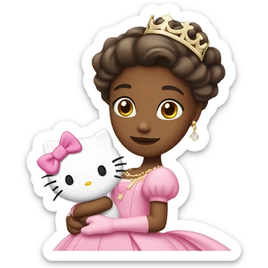 princess emoji with hello kitty  sticker