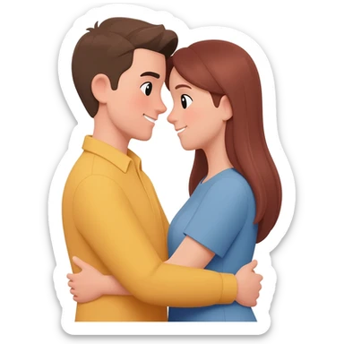 couple hugging sticker