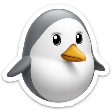 Pingouin gris et blanc  sticker