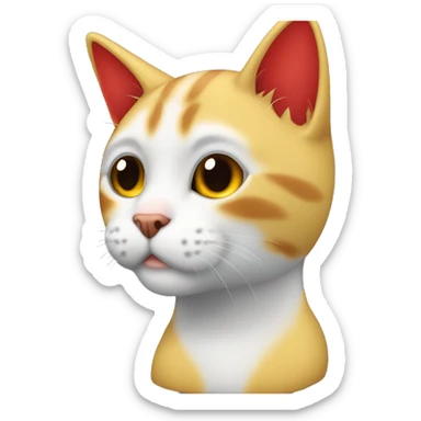 Gato color amarillo azul y rojo gato sentado, mascota gato, banera de colombia  sticker