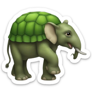 tortue sur un éléphant sticker
