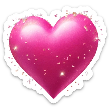 Exploding heart with sparkles and glitter and pink butterflies  sticker