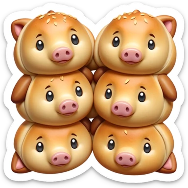 cute little sausage wrapped in dough as pigs in a blanket sticker