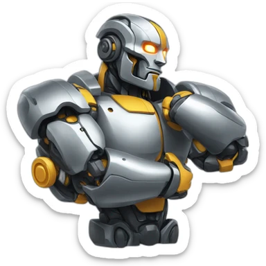 a robotic strong biceps sticker