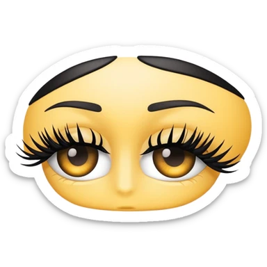 A 2d standard eyelash to hide passwords emoji sticker