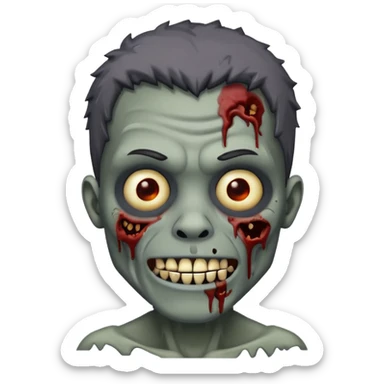 make a black man zombie with a sarcastic smile  sticker