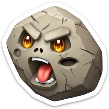 Can you make an emoji that says the Regirock character shouting GNMIC? sticker