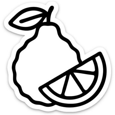 bergamot fruit, clean line illustration, simple and modern icon style sticker