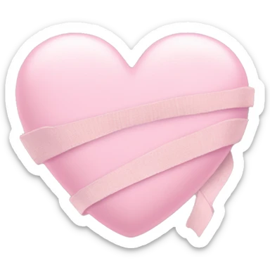pastel pink heart with bandag sticker